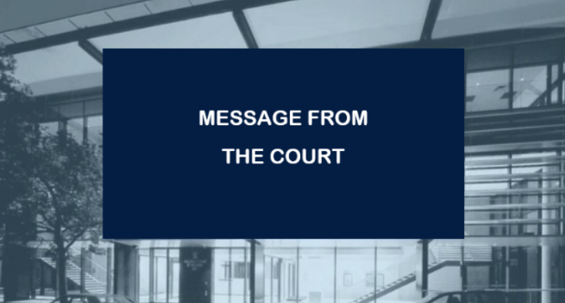 message from court